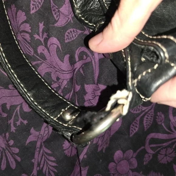 FOSSIL Womens Purse Bag Black Crossbody Travel Key Charm Leather - Picture 13 of 16